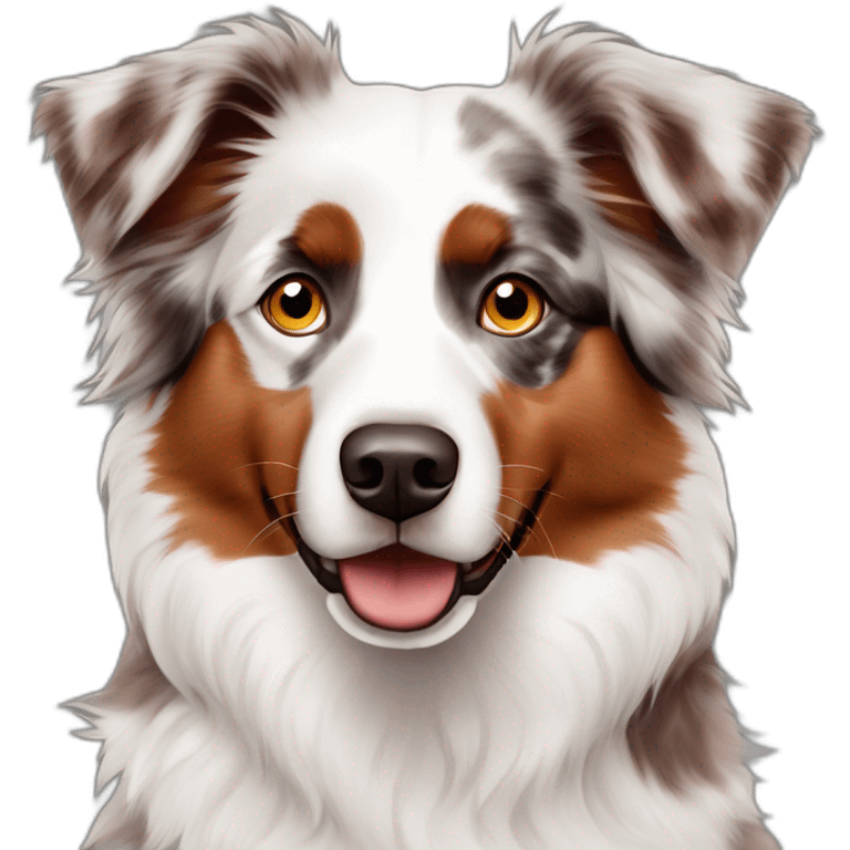 Red merle Australian shepherd heterochromia emoji