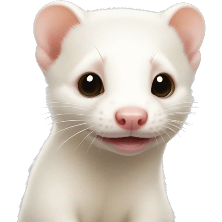 Albino ferret with one ear  emoji