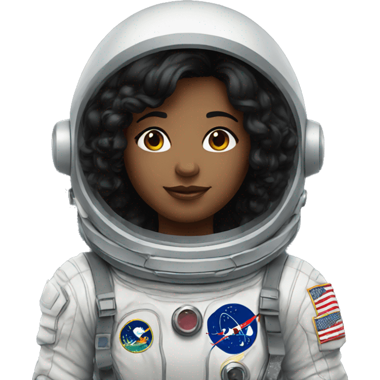 astronaut black haired girl emoji