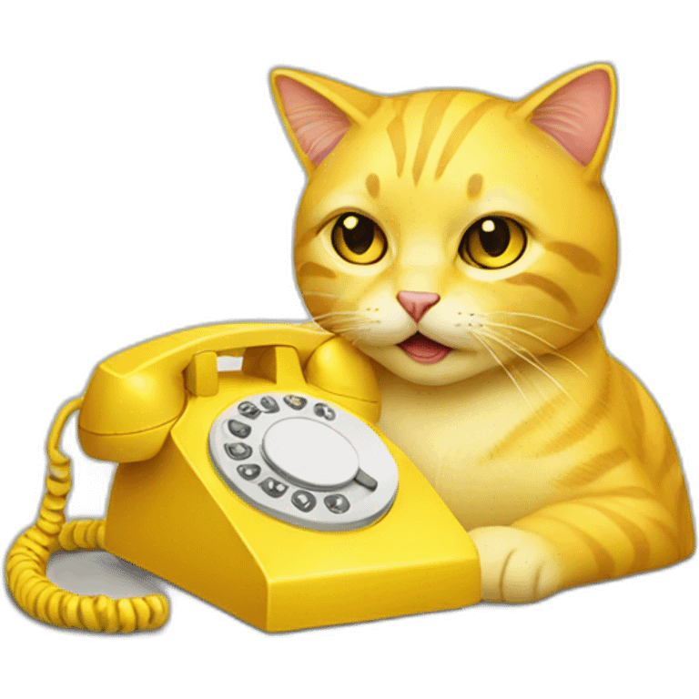 yellow-cat-phone emoji