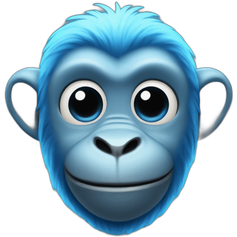 a glowing blue monkey emoji