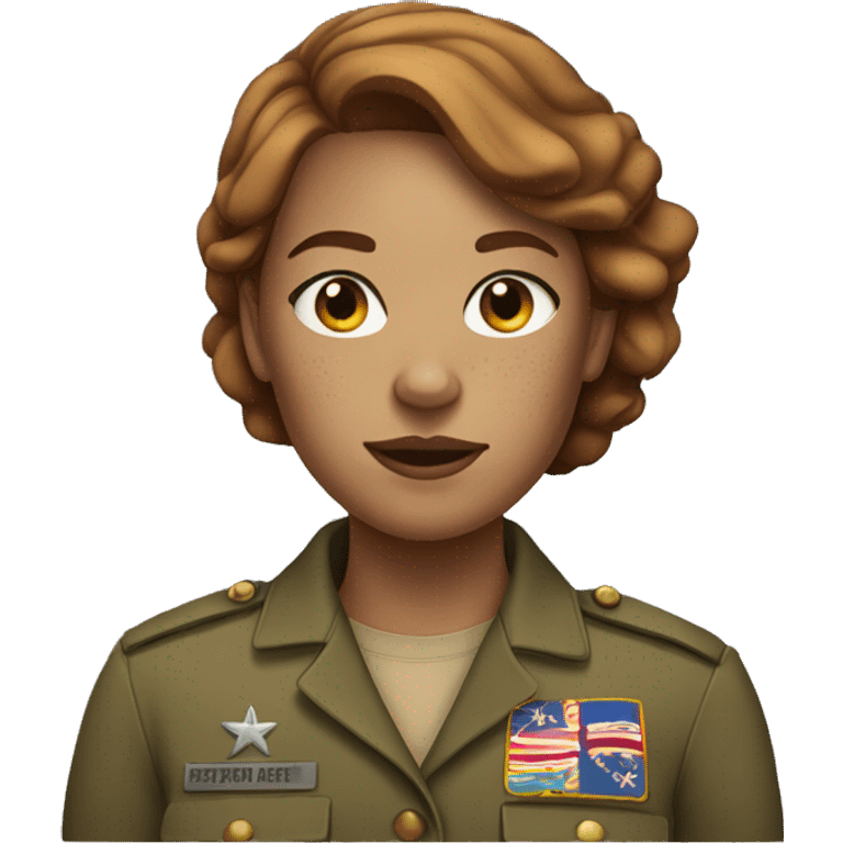 Freckled military woman with lightbrown hair emoji