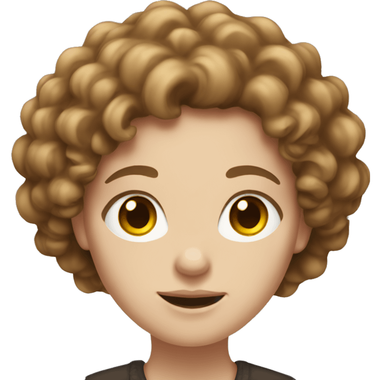 White girl with brown curly hair  emoji