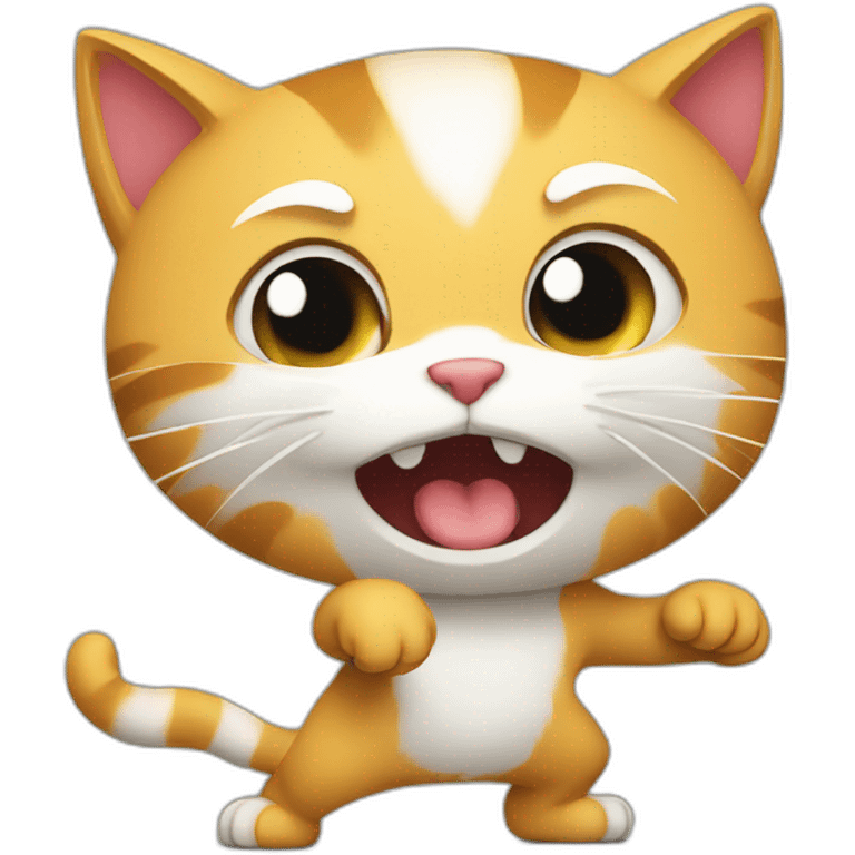 Cat fighting emoji