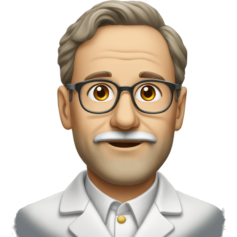 Swiss chemist of the 20th century without beard, mustache or glasses, 40 years old emoji