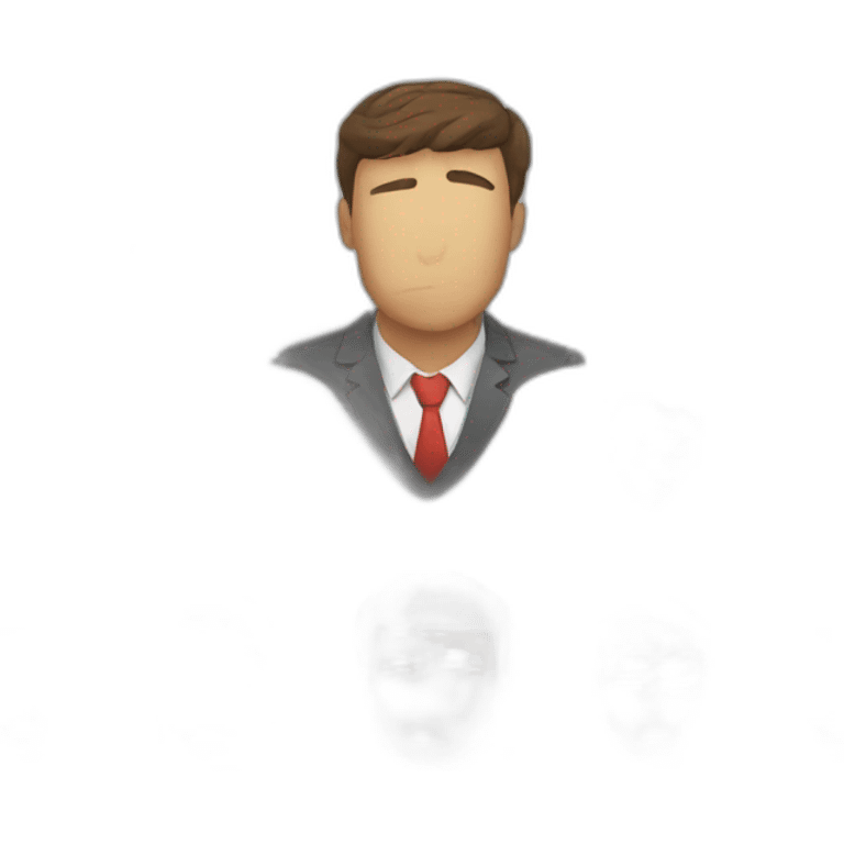 head young business man tired emoji