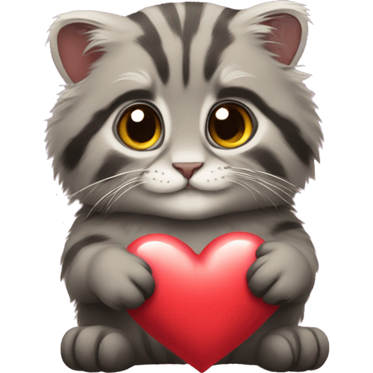 pallas cat holding a heart emoji