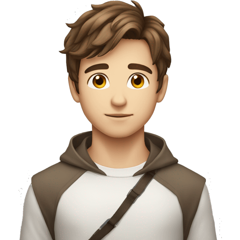 handsome brown hair boy white posing gallantly emoji