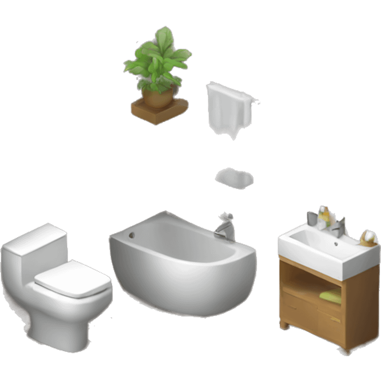 bathroom in the apartment isometric emoji