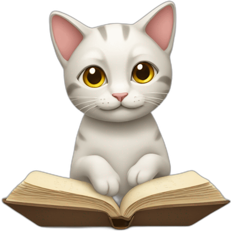 Cat reading emoji