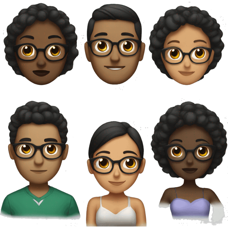 mexican boyfriend with black girlfriend that has glasses emoji