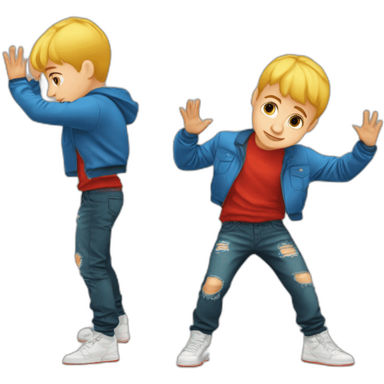 russian kid hip hop break dancer stand of one hand emoji