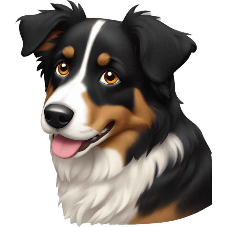 Black and tan Australian shepherd dog mostly black emoji