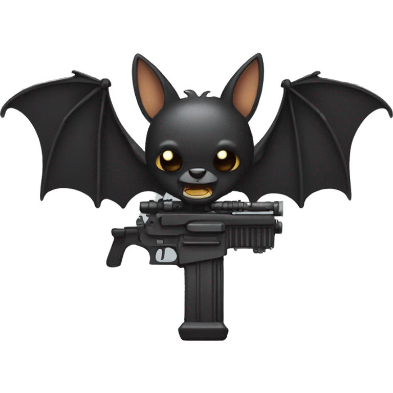 bat with machine gun emoji