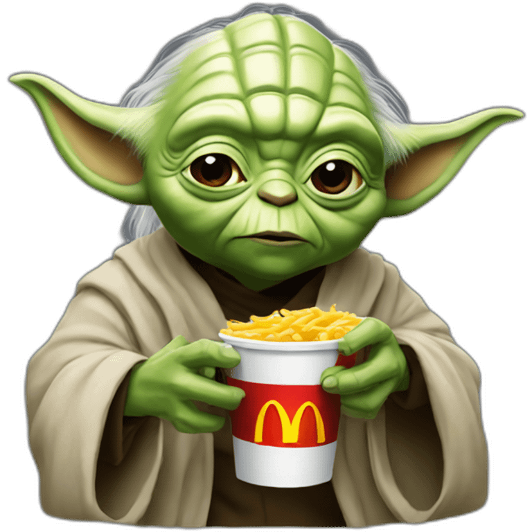 Yoda eats McDonald's emoji