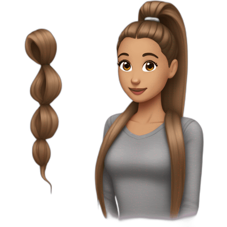 Ariana Grande with straight-haired Ponytail emoji