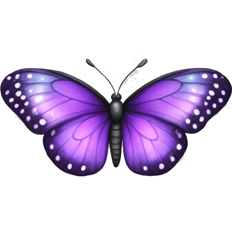 A sparkly purple winged butterfly with dark spots ultra realistic  emoji