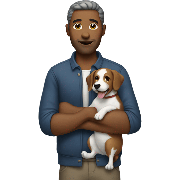 man holding dog emoji