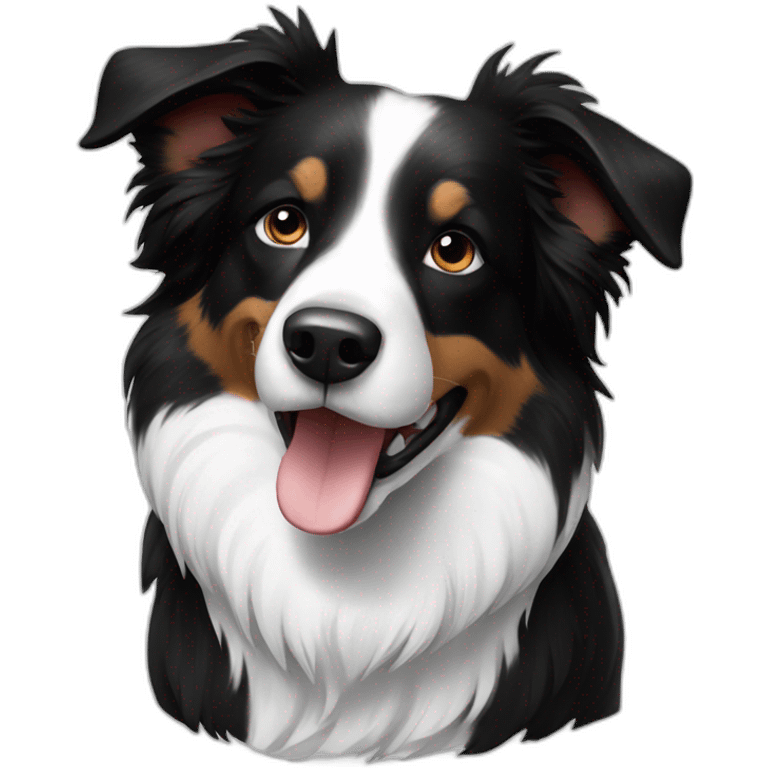 border collie only black white color emoji