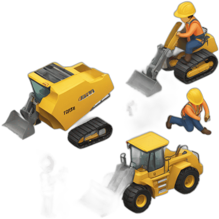 Construction progress, machinery, safety, coordination. emoji