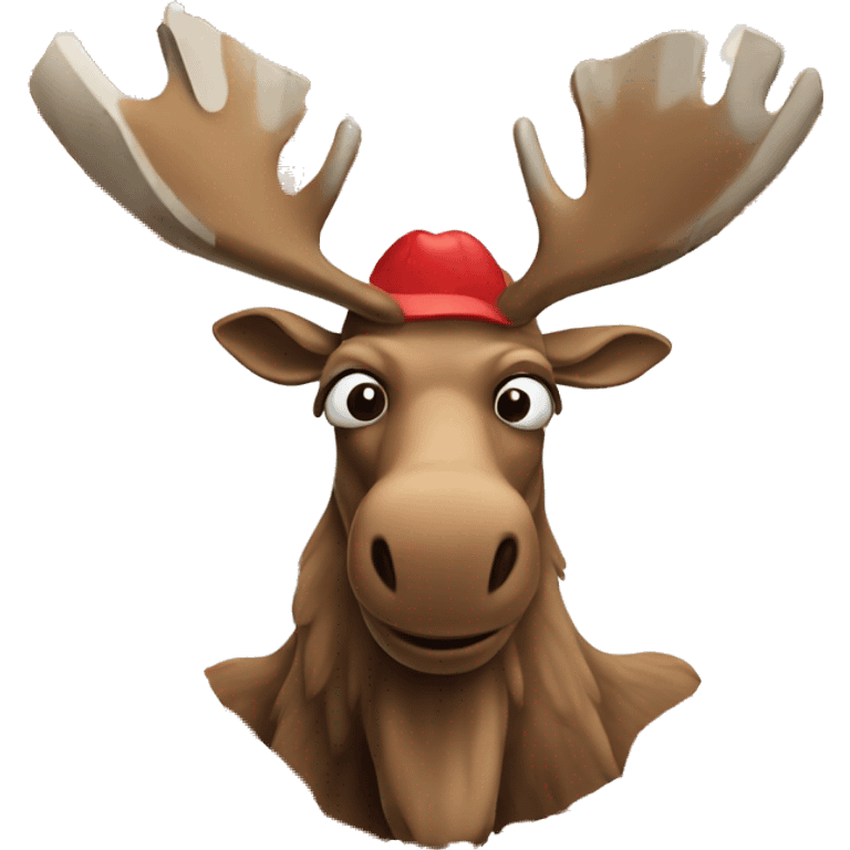 A moose eating pizza  emoji