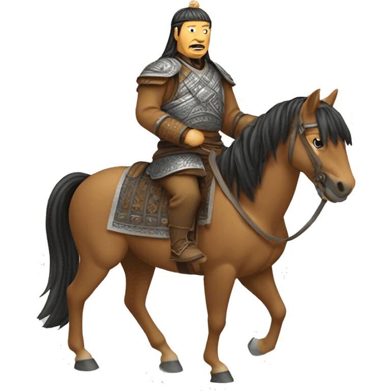 legendary Genghis Khan on horse emoji