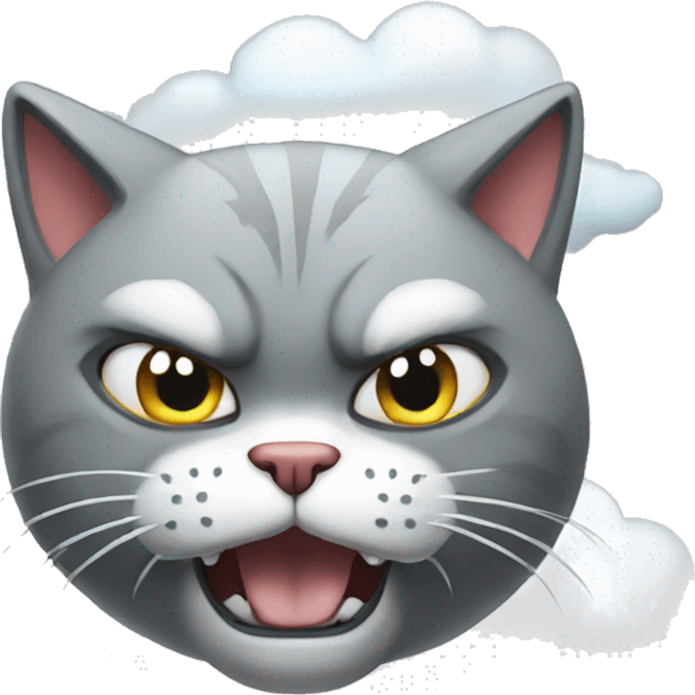 angry cat with cloud emoji