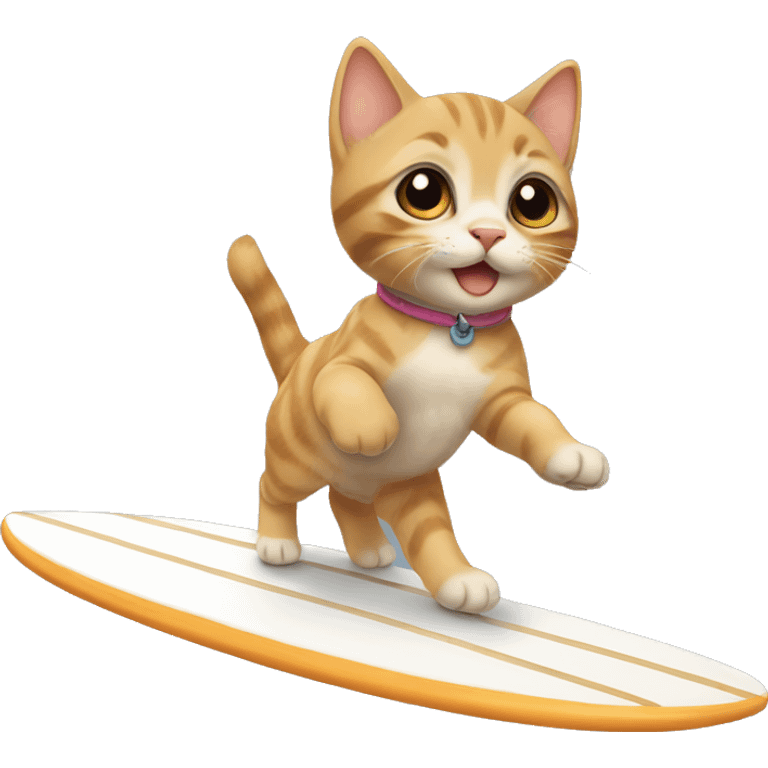 kitten on flying surfboard emoji