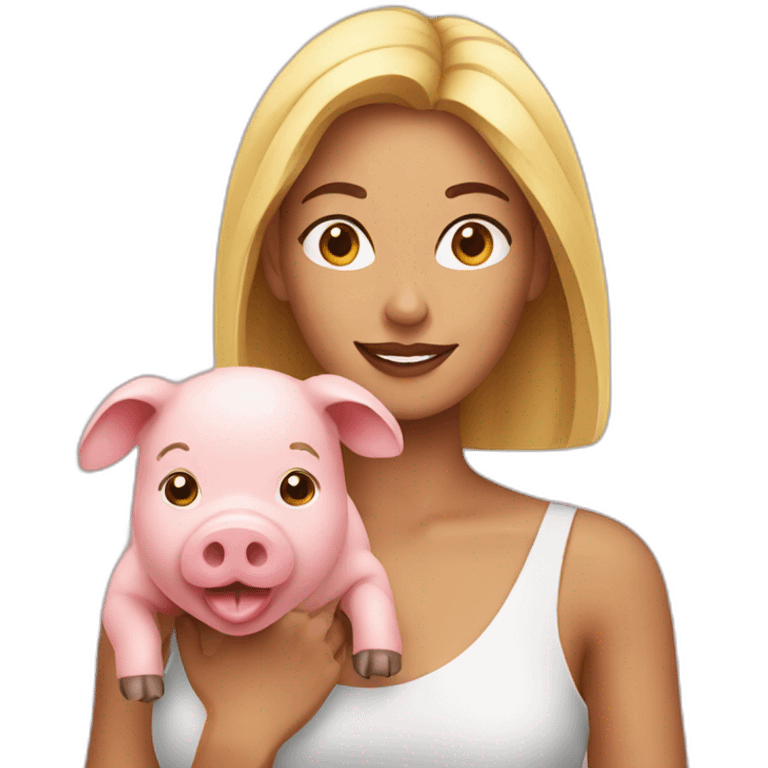 Woman with pig emoji