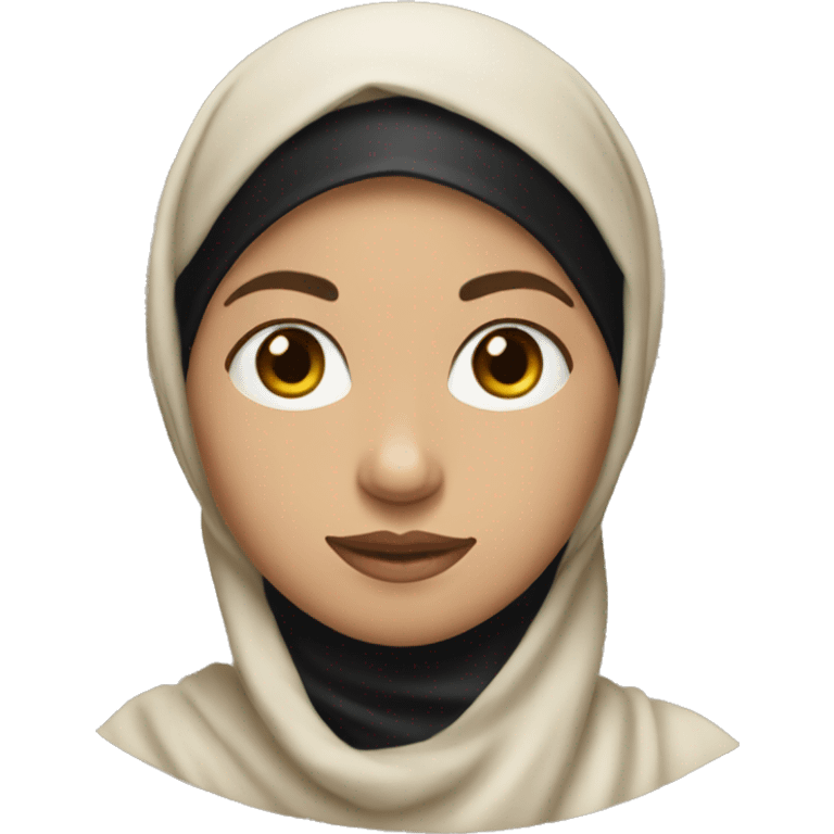 a light skinned female with a black headscarf shawl on her head emoji