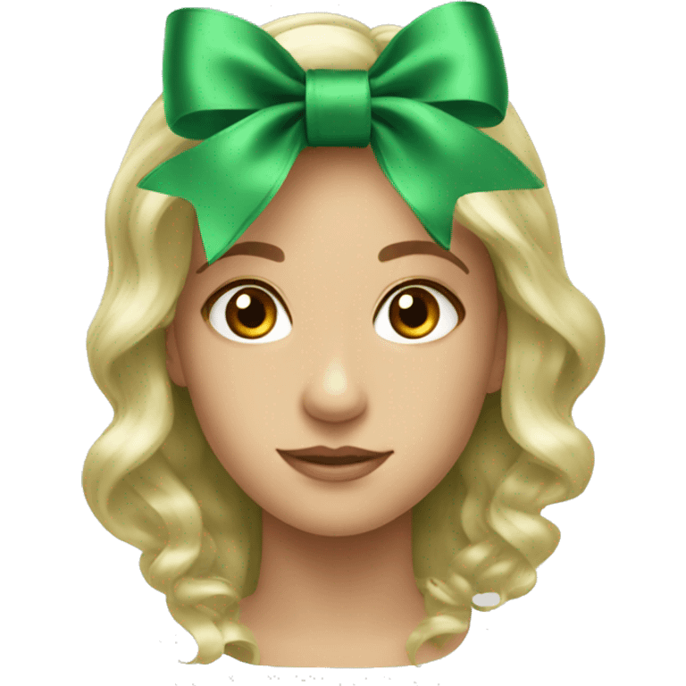 satin green bow emoji