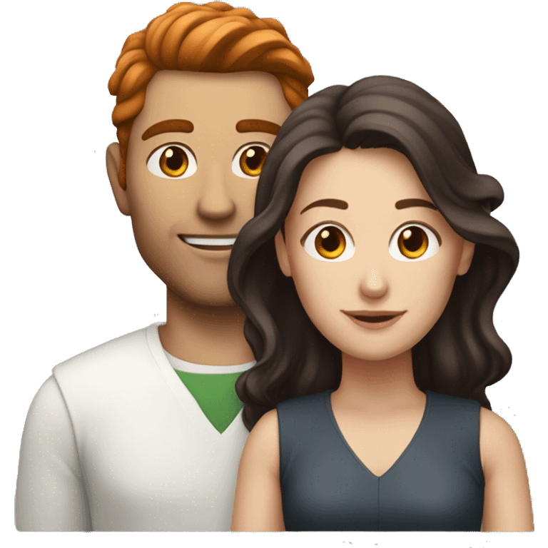 a man with short dark hair and a white woman with long red hair emoji