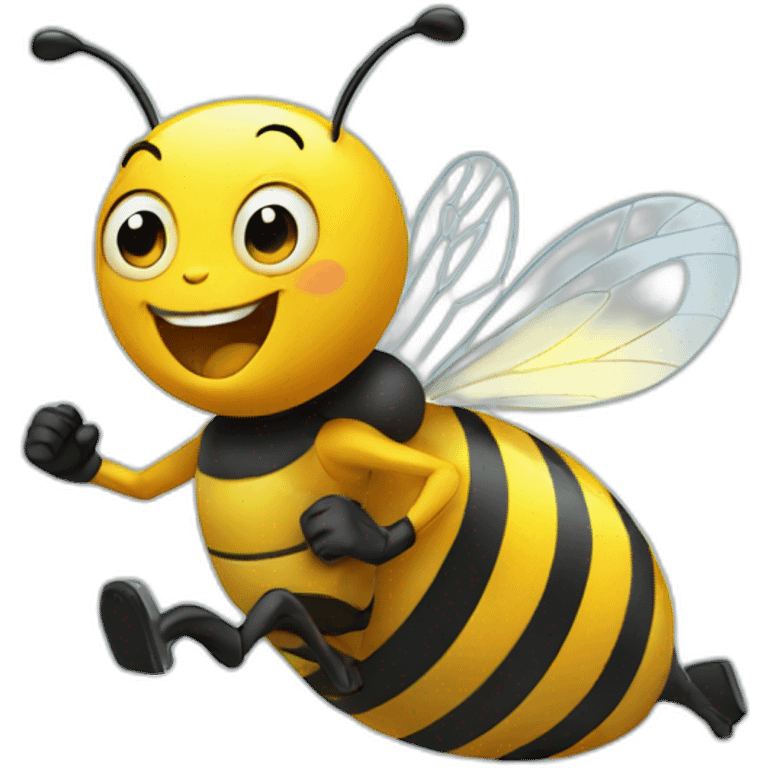 Happy bee on treadmill emoji