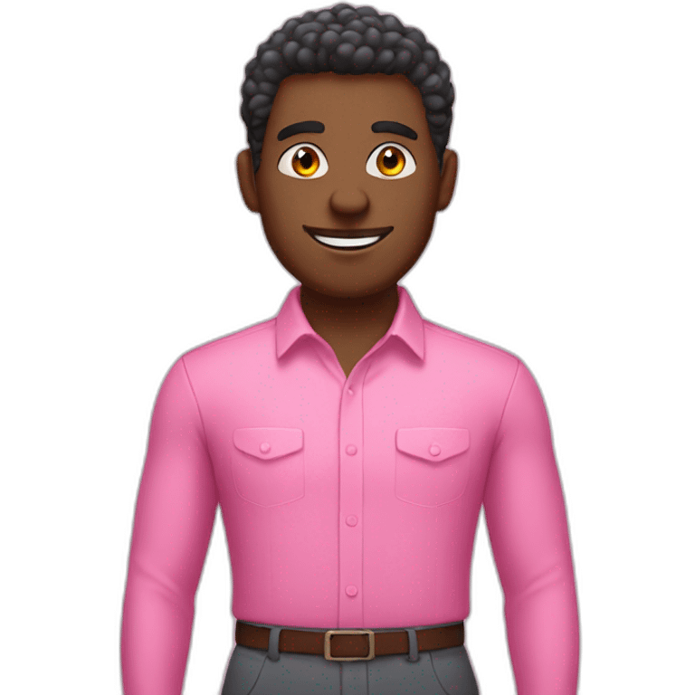 afroamerican salesman with pink shirt emoji