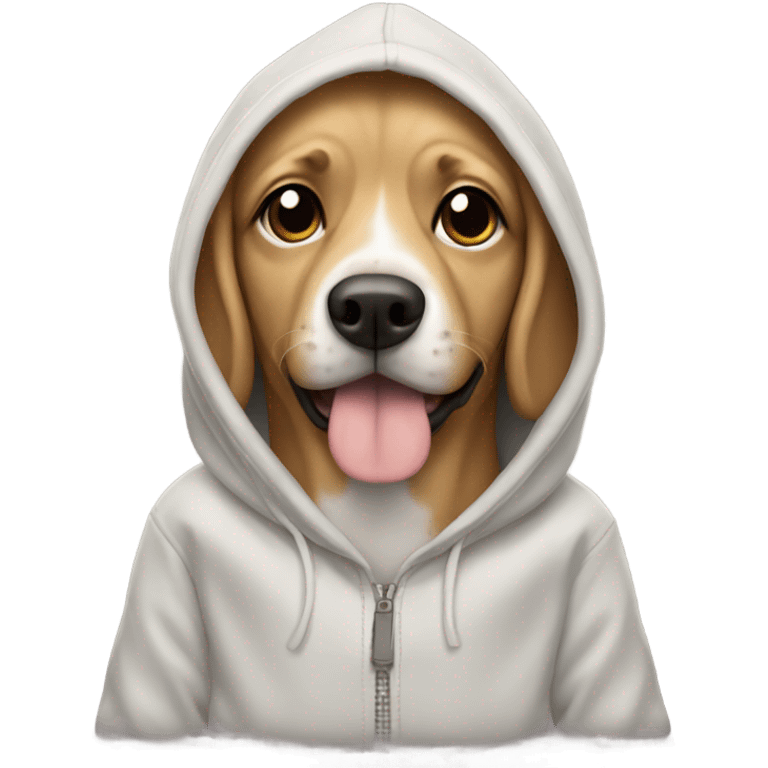 Dog wearing a hoodie emoji