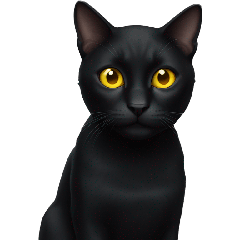 Black cat with yellow eyes emoji