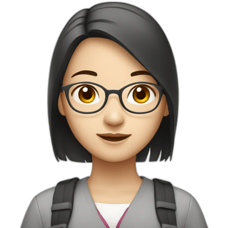 Chinese university girl student emoji