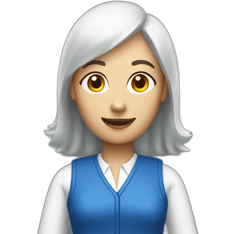 Ikea manager woman with white gloves and blue  vest emoji