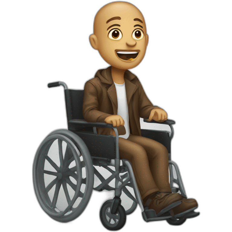 Crazy rubel in wheelchair emoji