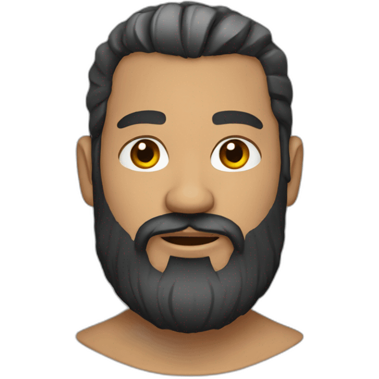 bearded man with tattoo emoji