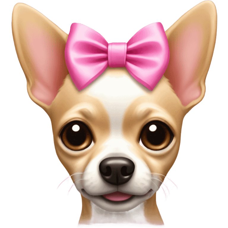 Chihuahua with pink Bow emoji