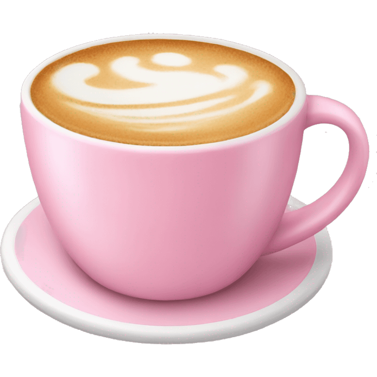 Pink mug with latte  emoji