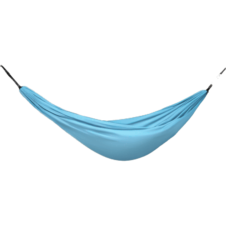 Realistic light blue camping hammock lisolated. emoji