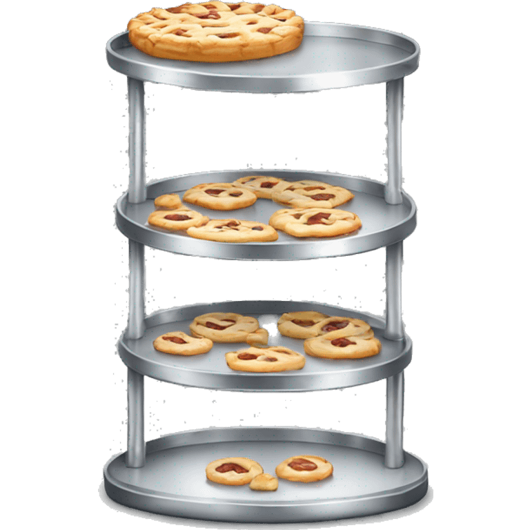 Realistic metallic silver pastry stand isolated  emoji