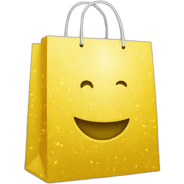 shopping bag with yellow sparkles emoji