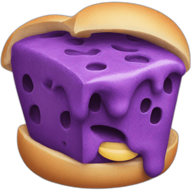 Purple snack with blue eues emoji