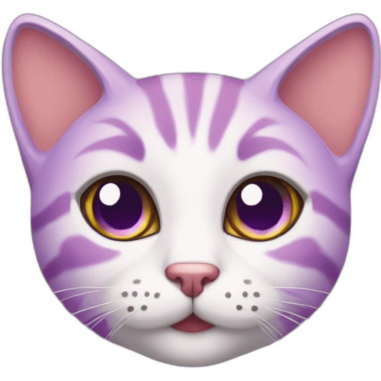 Purple and pink tabby cat emoji