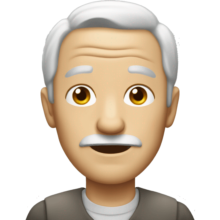 White old guy with gray hair no mustache  emoji