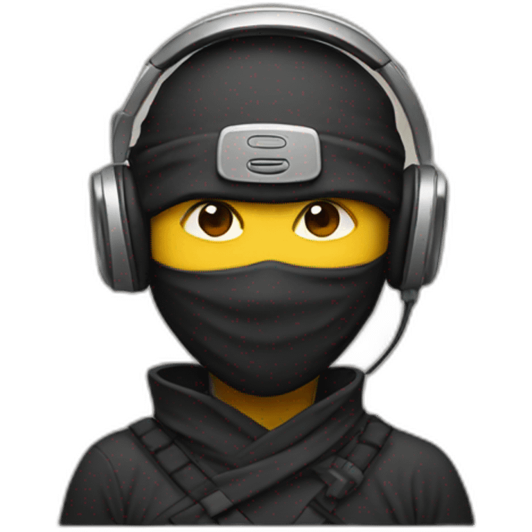 ninja wearing headphones emoji