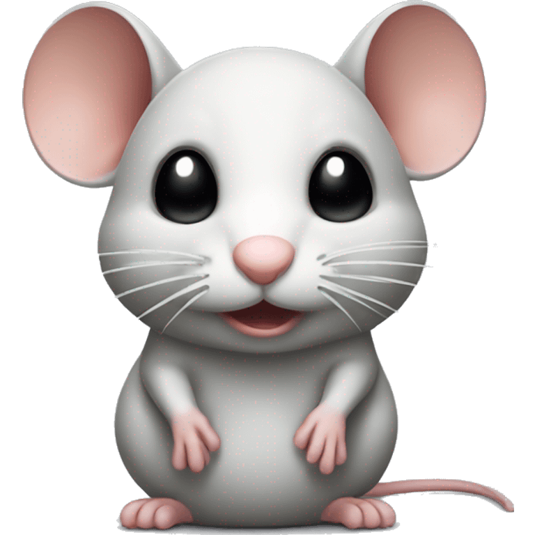 Mouse with a guilty face emoji